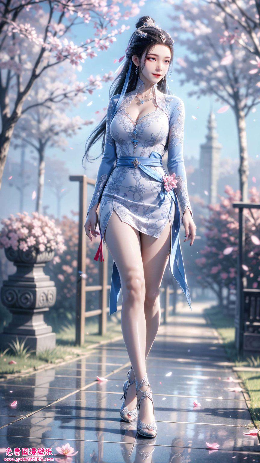 将动漫美女的魅力展现得淋漓尽致紫色壁纸如梦幻般萦绕