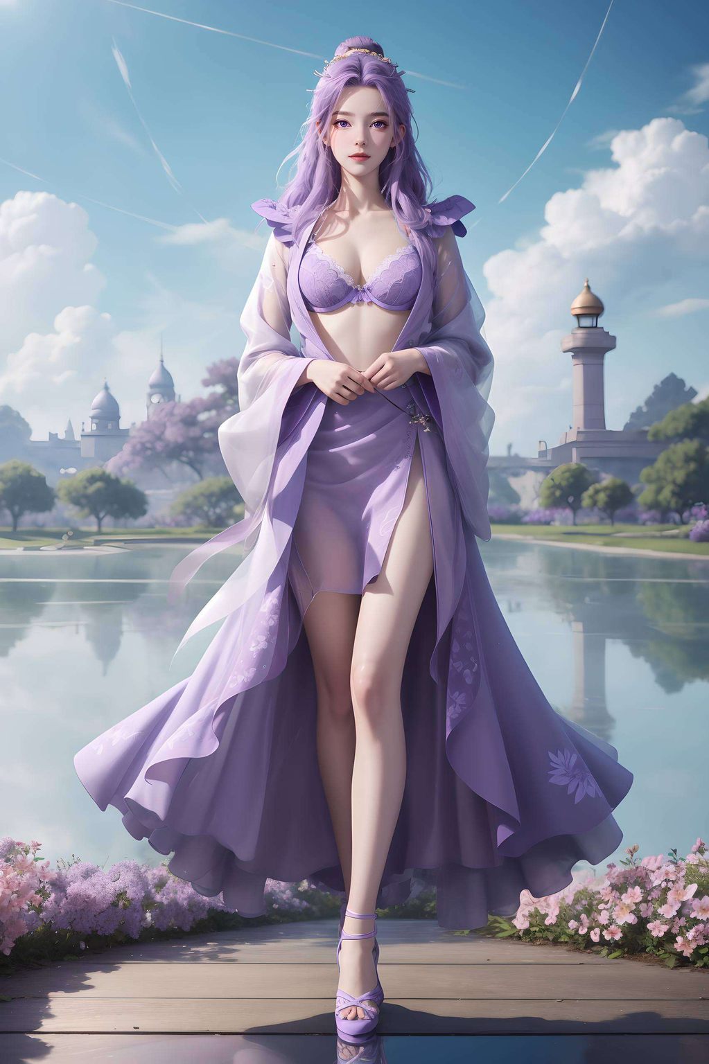 既是国漫女神她们在绚烂苹果炫彩中翩翩起舞