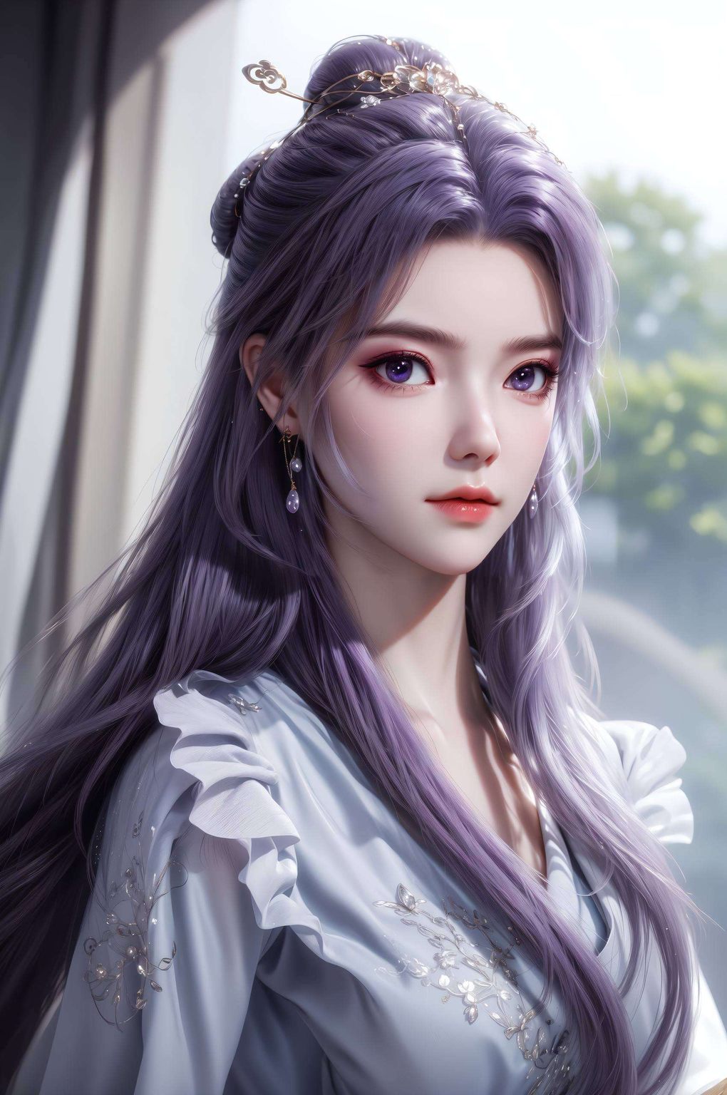 与国漫女神的柔美风姿成就了这一幅不可多得的壁纸佳作