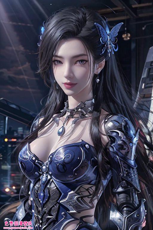 这款苹果炫彩壁纸在国漫的绚丽画卷中