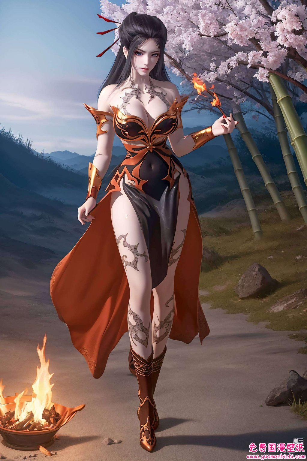 焰灵姬一位出自国漫经典《天行九歌》的玄幻女神