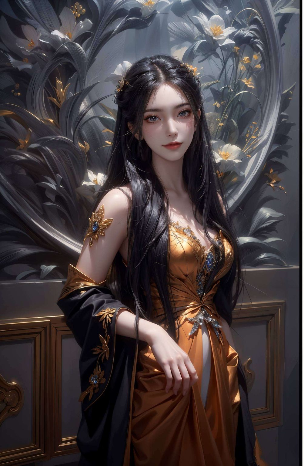 犹如一朵盛开在玄幻世界的火焰莲花她是那火焰中的精灵