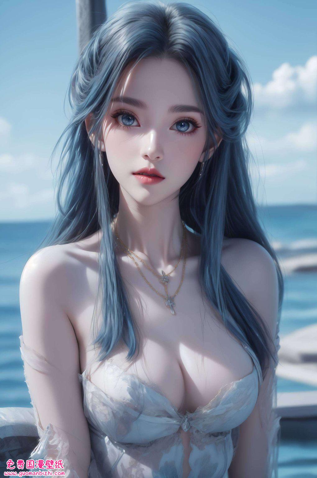 每一个细节都透露着动漫美女的温柔与力量在紫色的柔光中