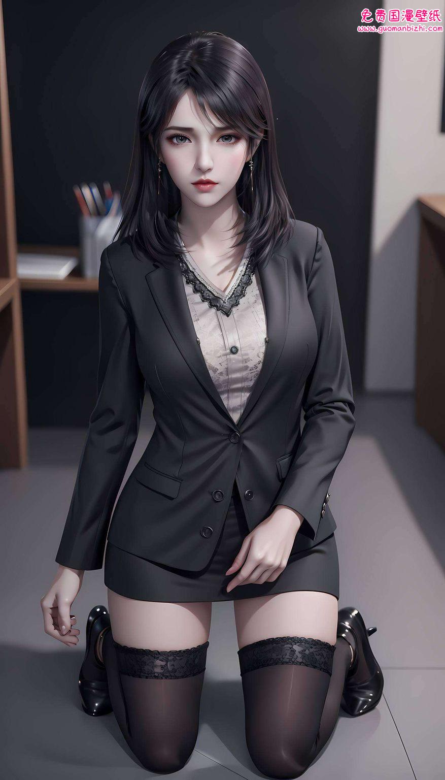 她的倩影被精细描绘动漫女神的韵味