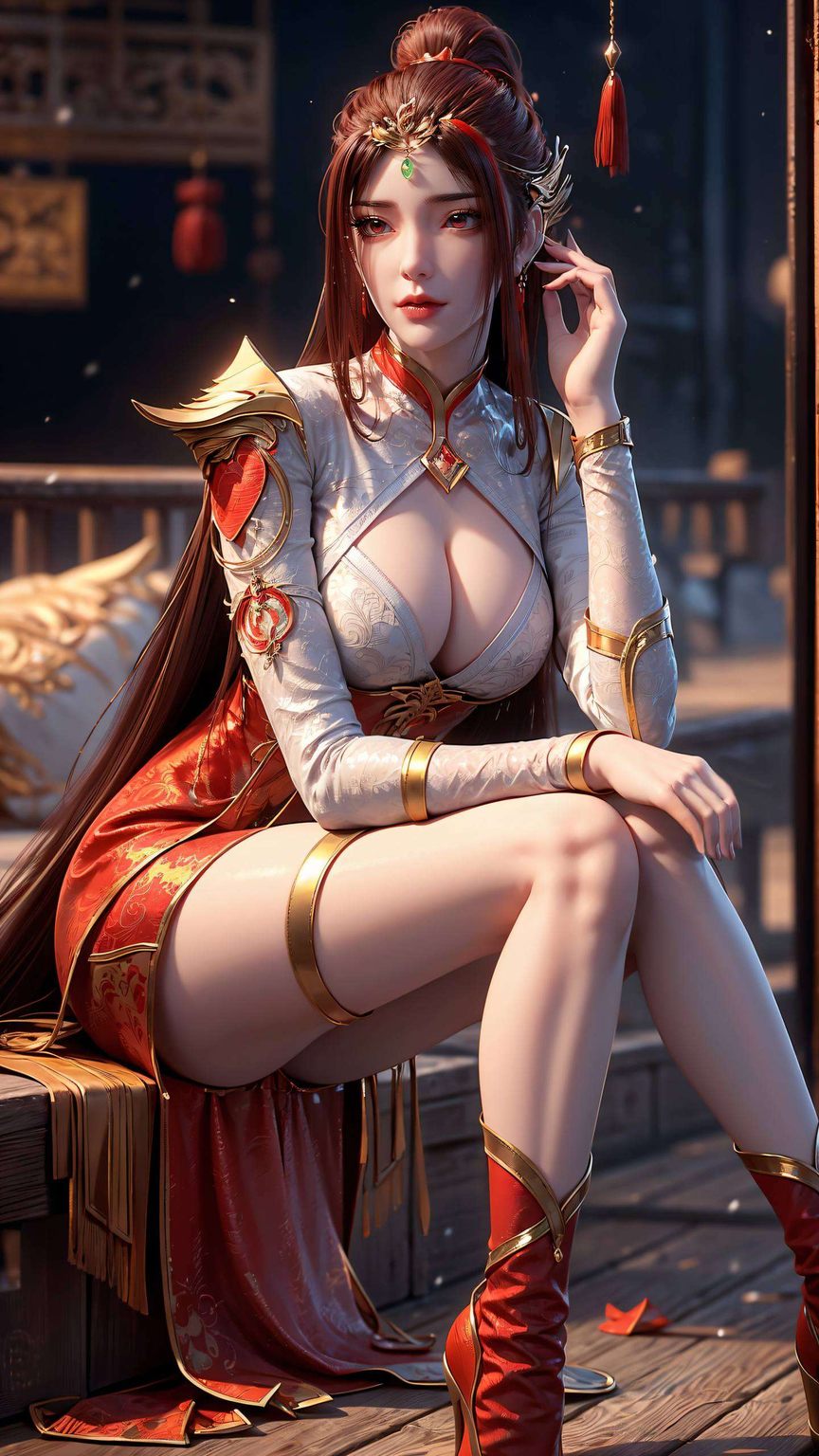 熠熠生辉红凰壁纸