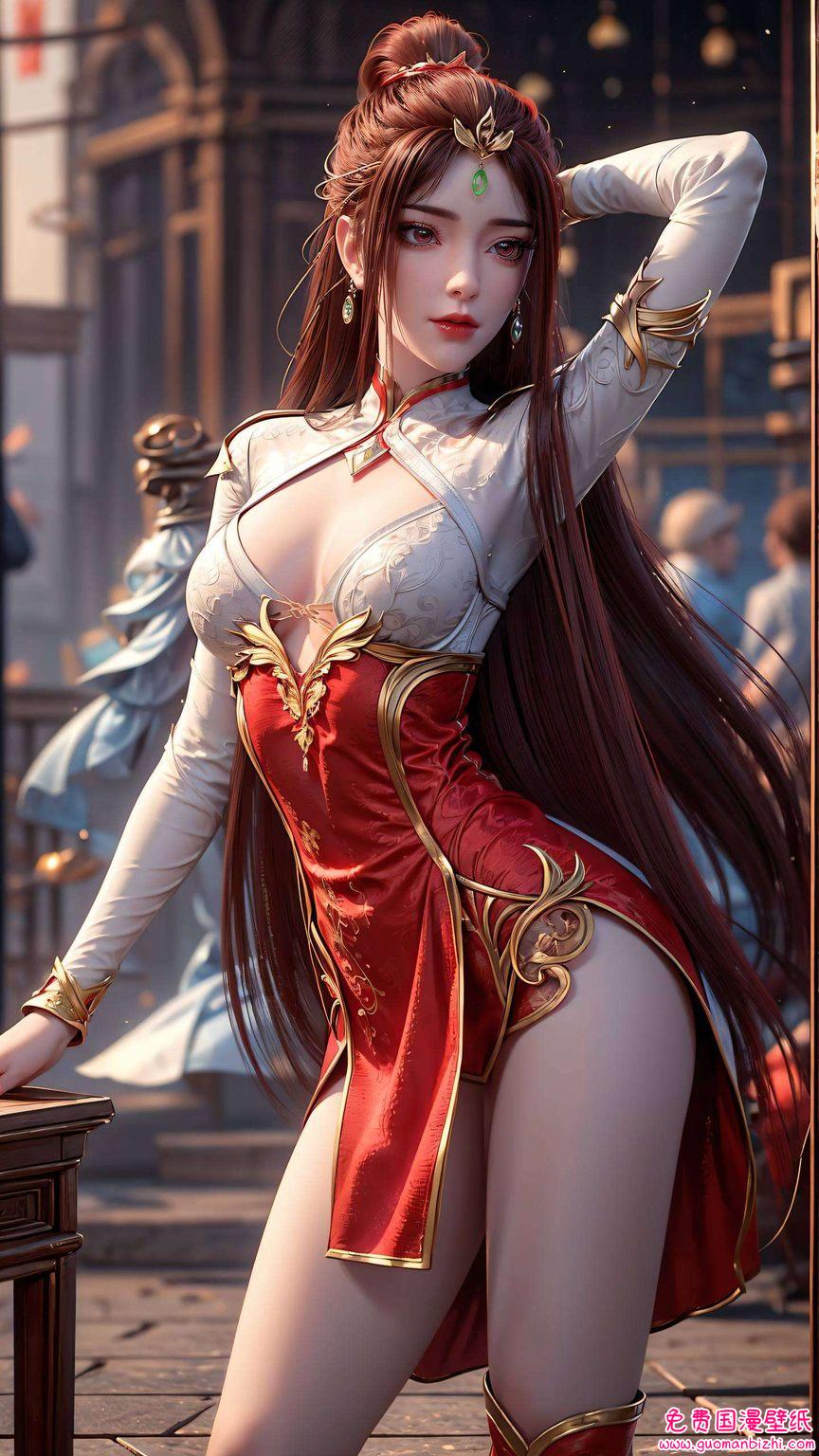 动漫美女的倩影她的身影