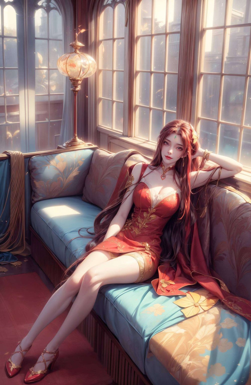 她的每一次展翅都如烈火般热情红凰振翅