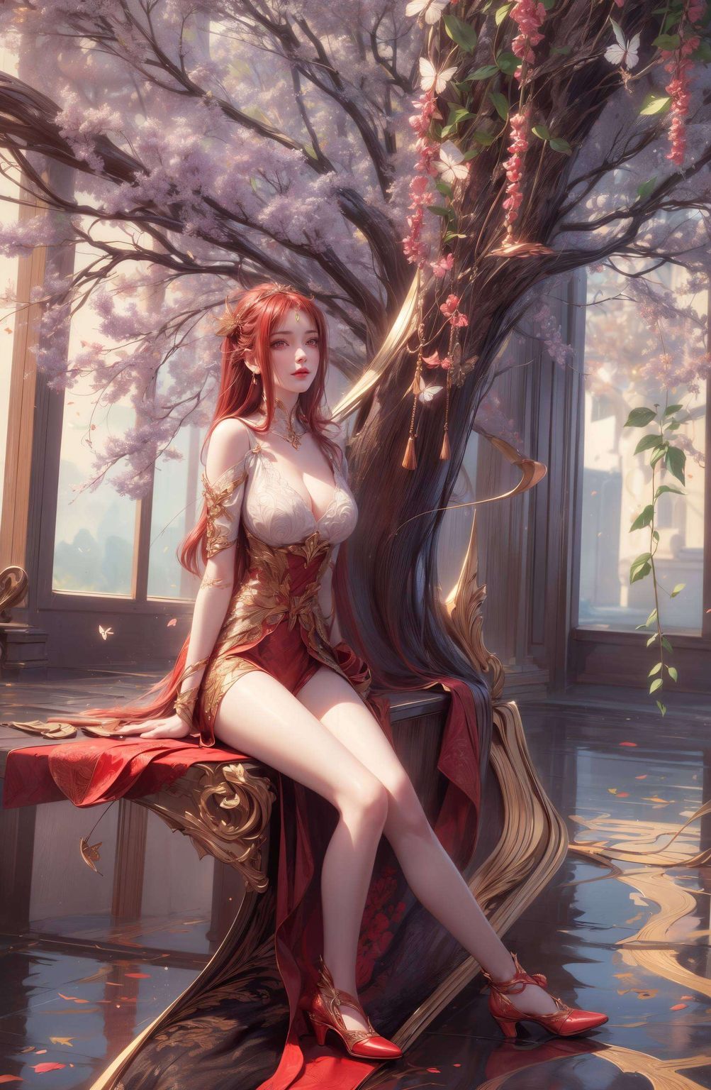 那些绚烂的色彩犹如红凰的羽毛凝视着神图壁纸4k红凰的炫彩画面