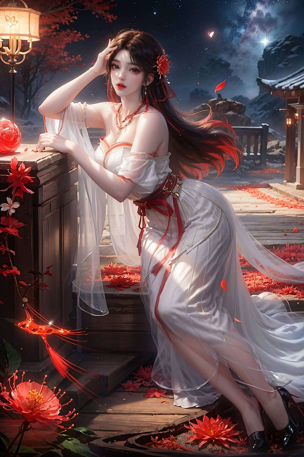 更是动漫女神火灵儿的美艳定格我发现了一幅让人心动的壁纸：火灵儿与石昊的深情相拥