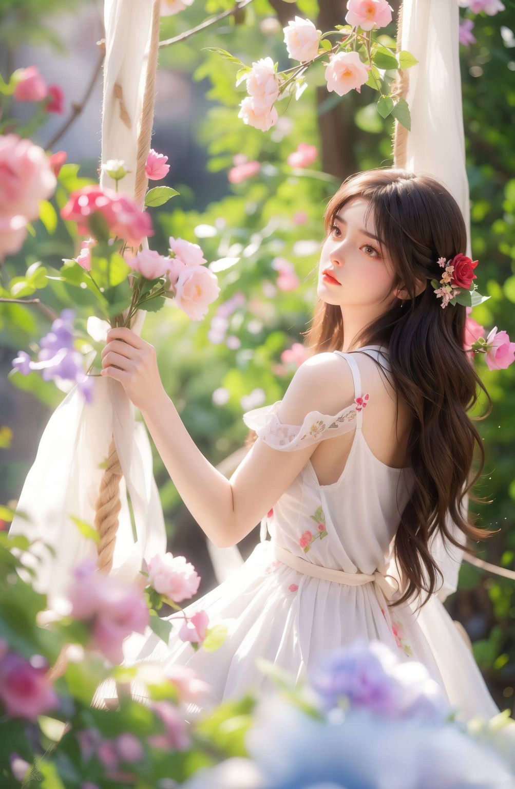 如同动漫中的唯美画面这款AI绘画完美像素的Win10壁纸