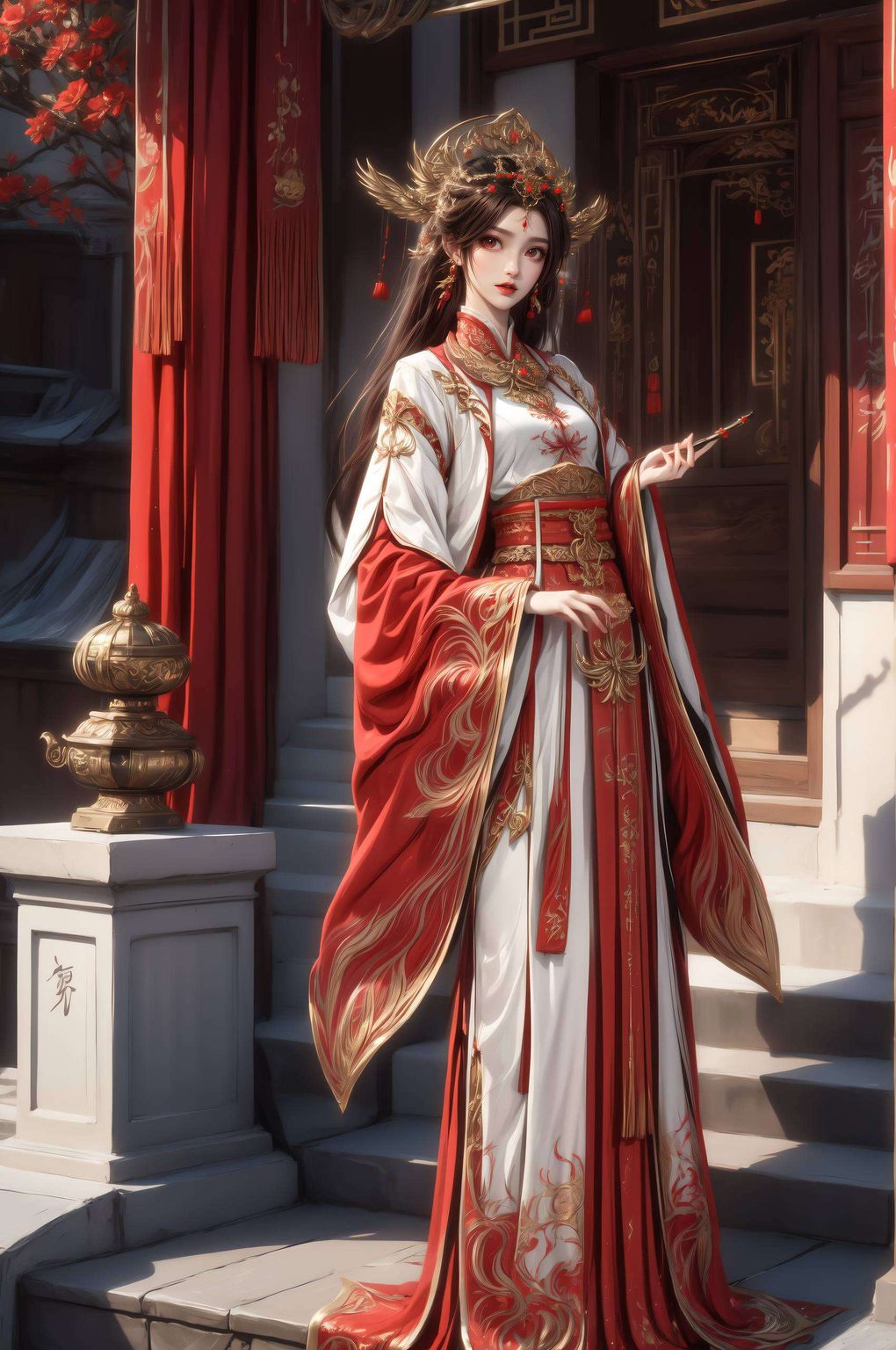 高清壁纸上的她灵动如火