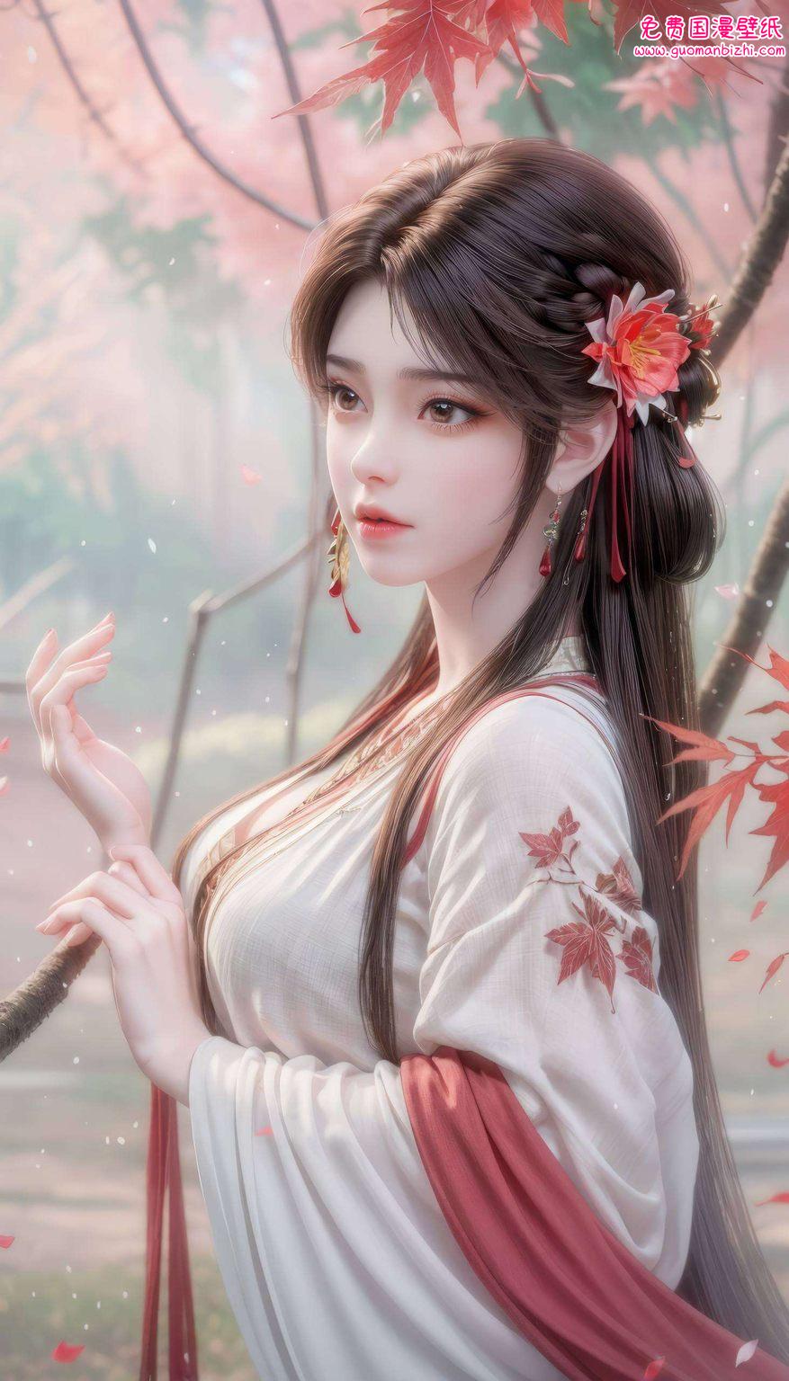 宛如动漫女神般的存在每一次她的身影跃然于高清壁纸之上