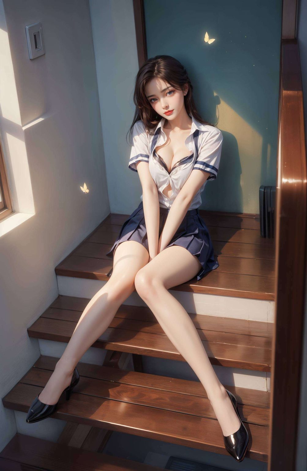 她那轻盈的泳装在微风中轻轻摆动她是国漫中的女神