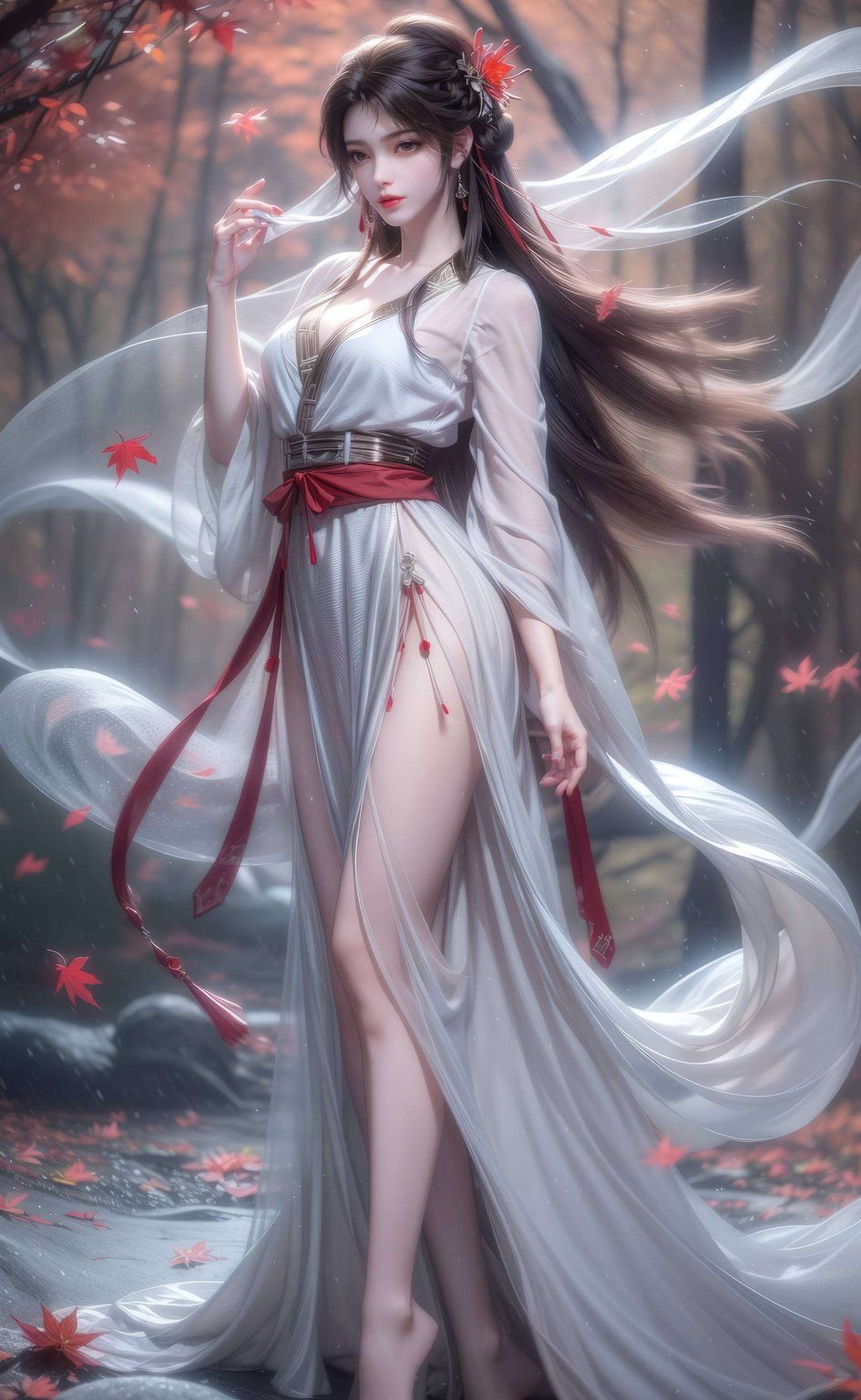 这款壁纸她灵动如火