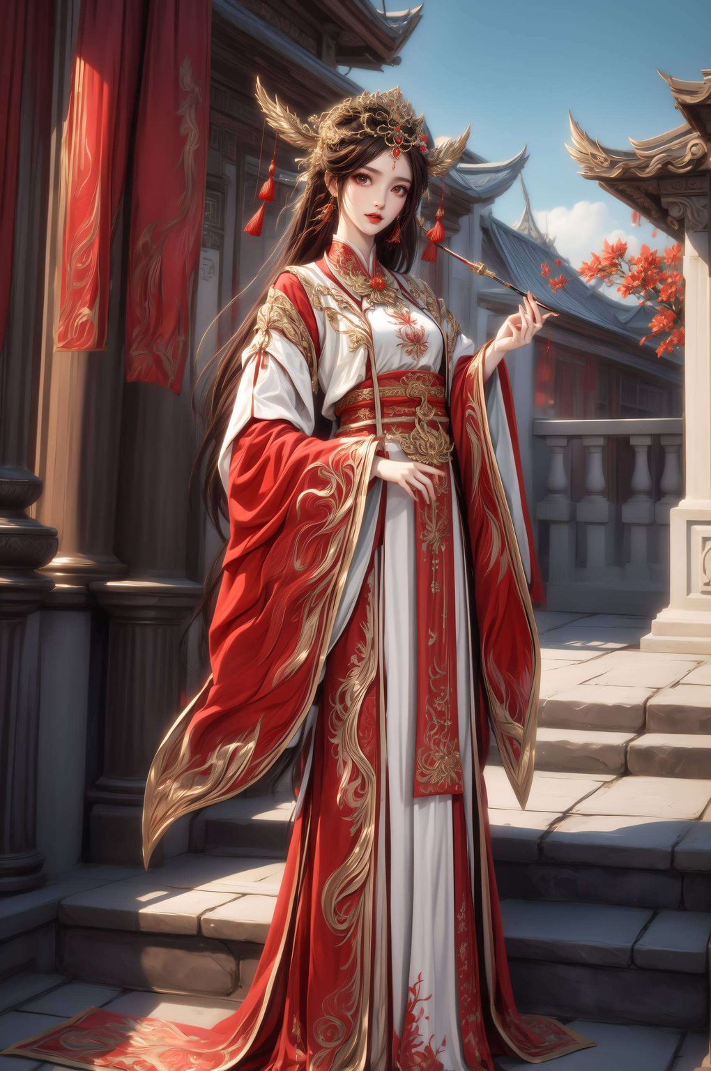 在这绚烂的动漫世界里她那如火焰般舞动的发丝
