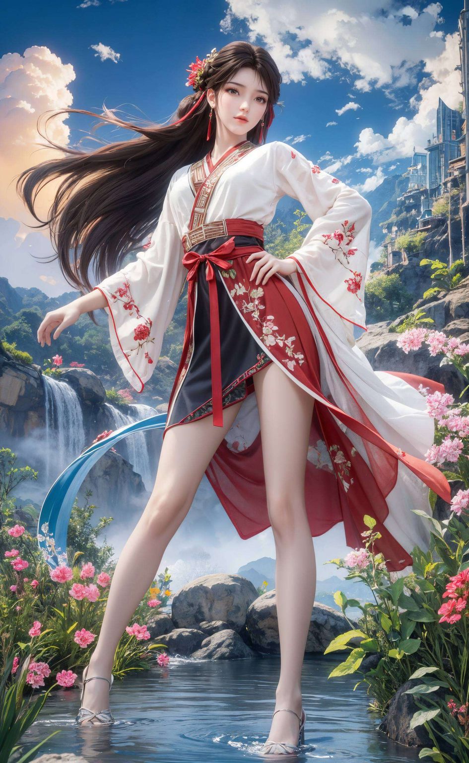 如梦似幻地舞动在手机屏幕上以她的美丽和灵气