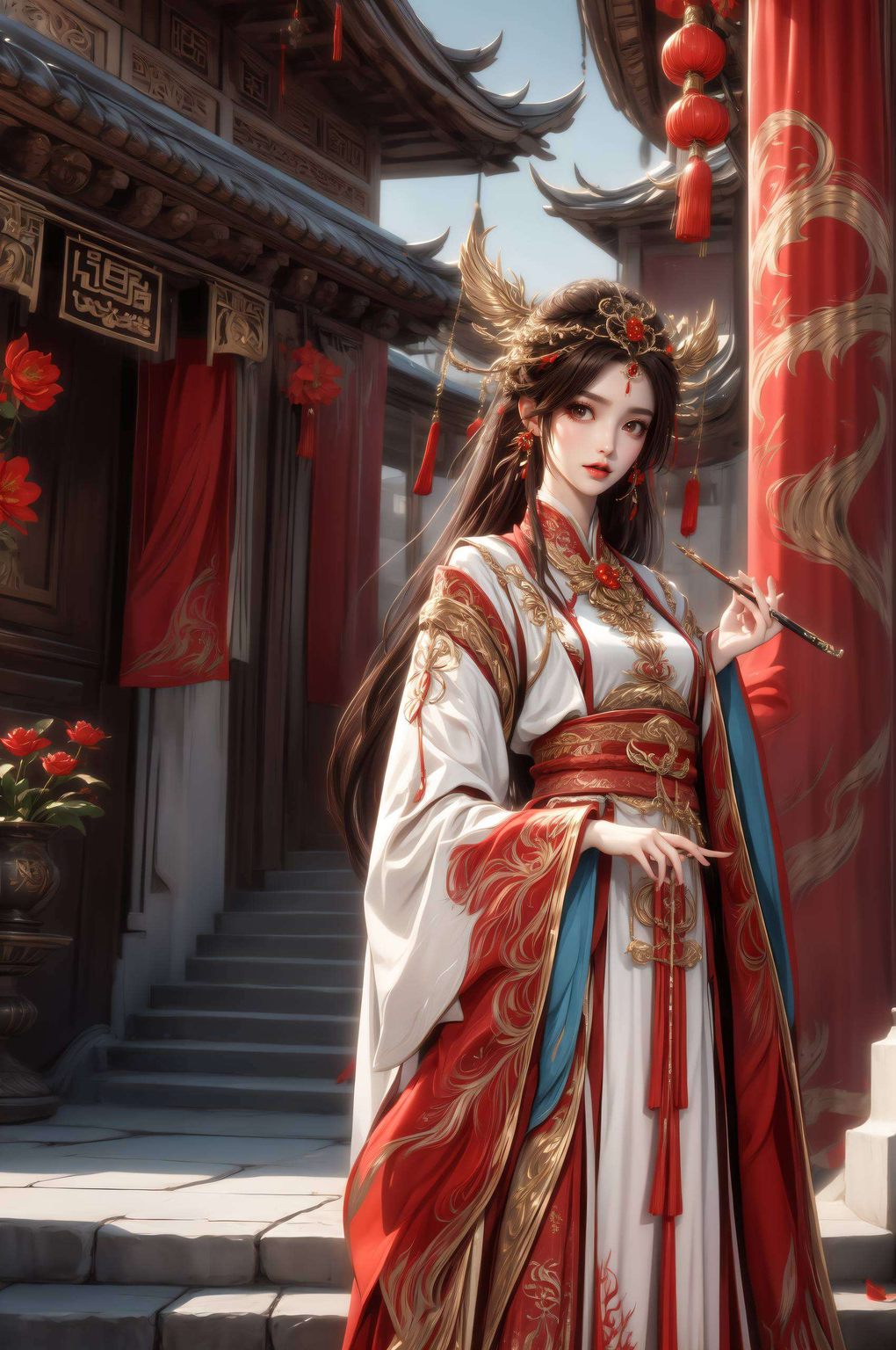 那位翩翩起舞在完美世界的国漫女神仿佛绘制出一幅炫彩壁纸