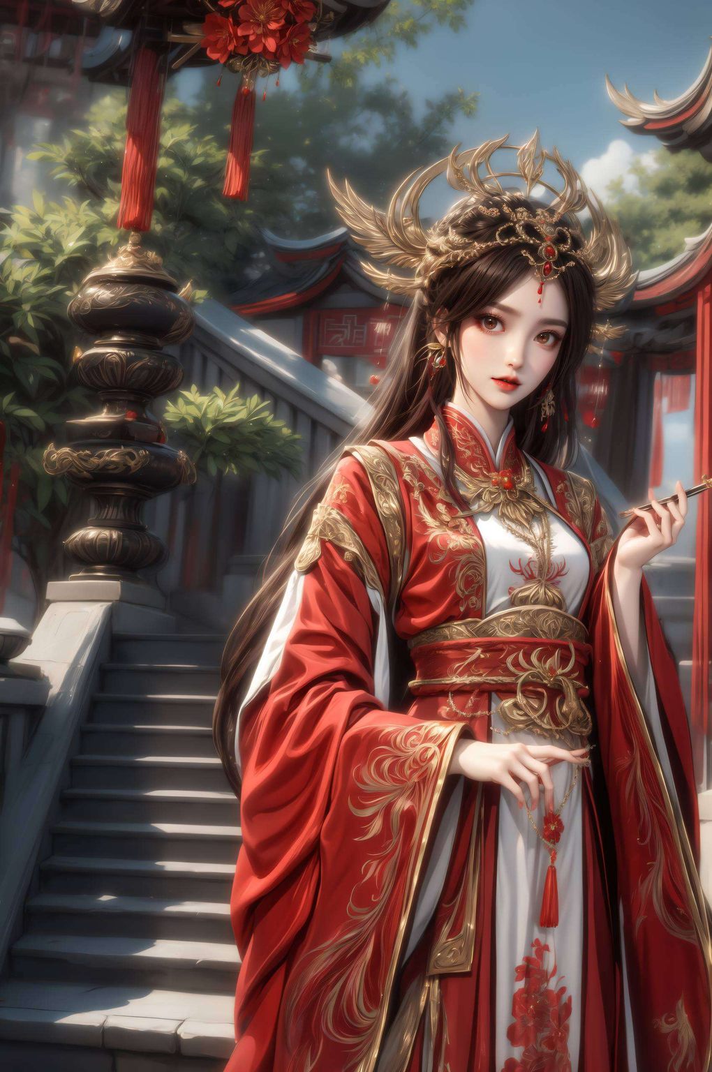 动漫美女与国漫女神此壁纸以细腻笔触勾勒火灵儿倩影