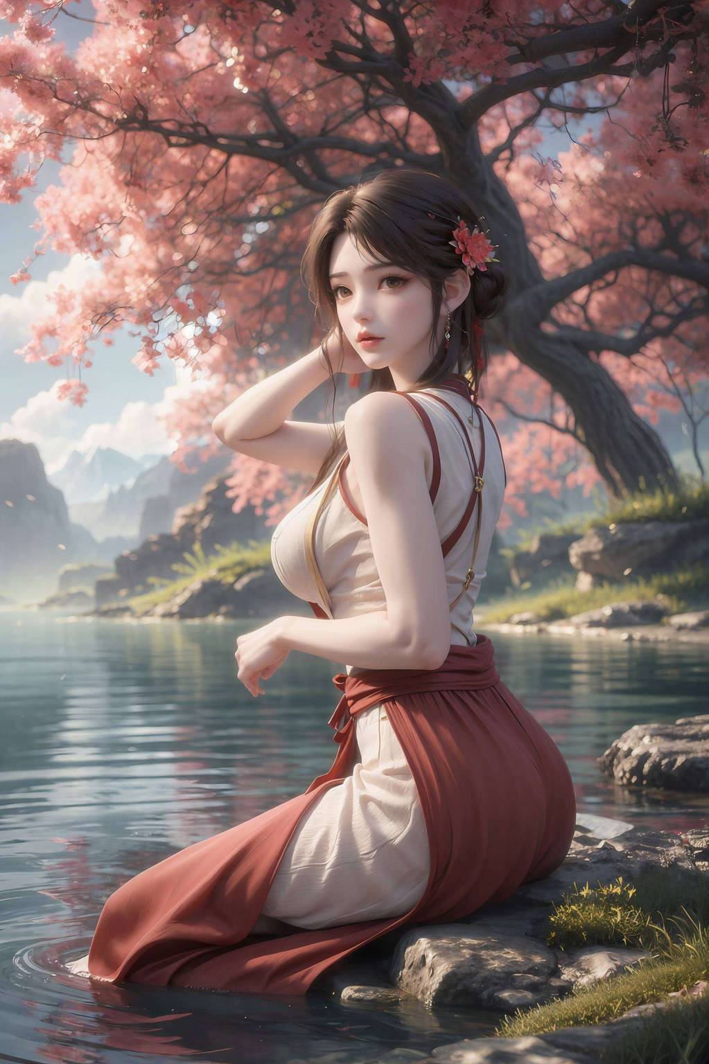 今日奉上一幅绝美的AI创作——火灵儿炫彩壁纸婉若游龙