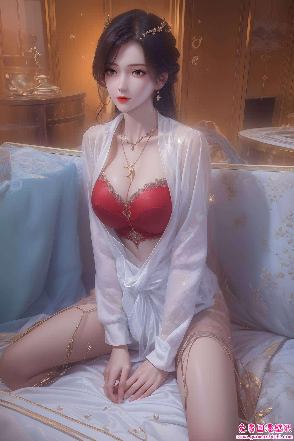 别看国漫美女们在动漫壁纸中笑得甜嘿