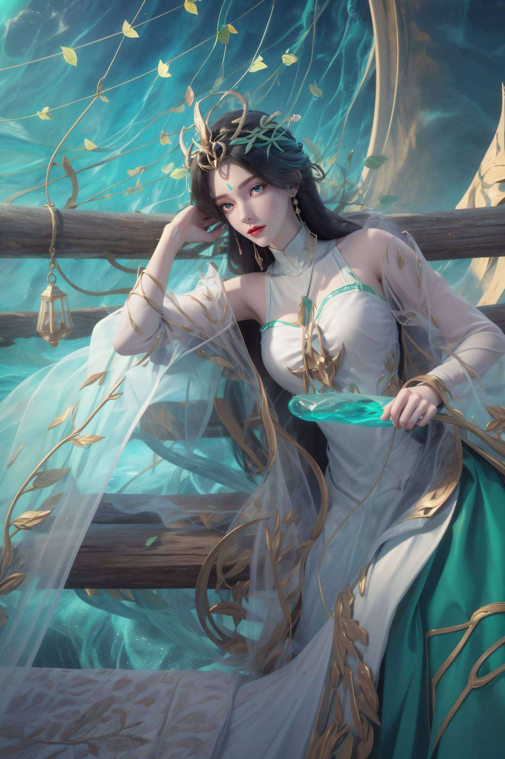 如梦似幻柳神的轮廓便在平板上绽放