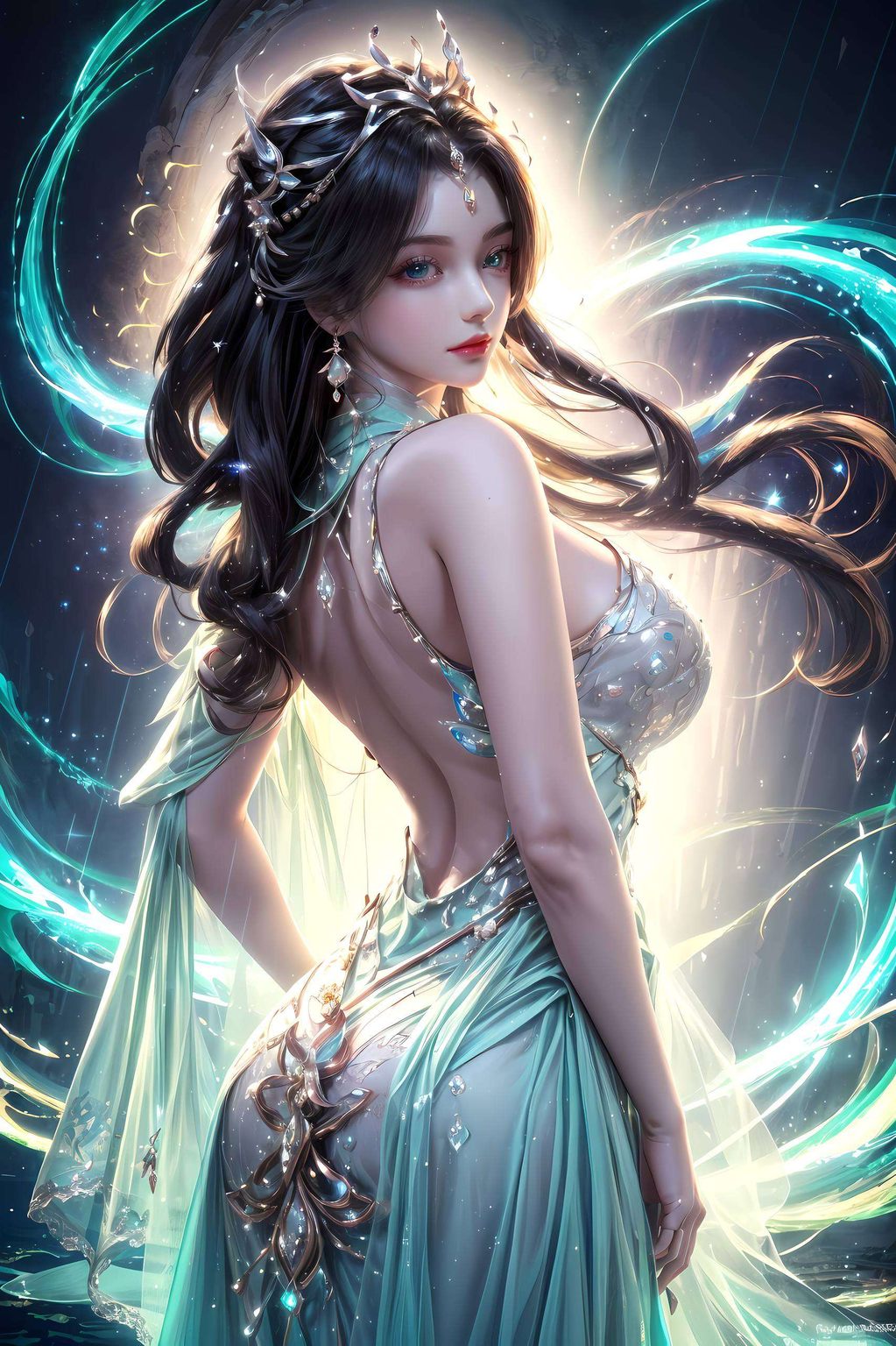 她的每一次眨眼都如同星空般璀璨将那深邃的眼神、冷艳的气质