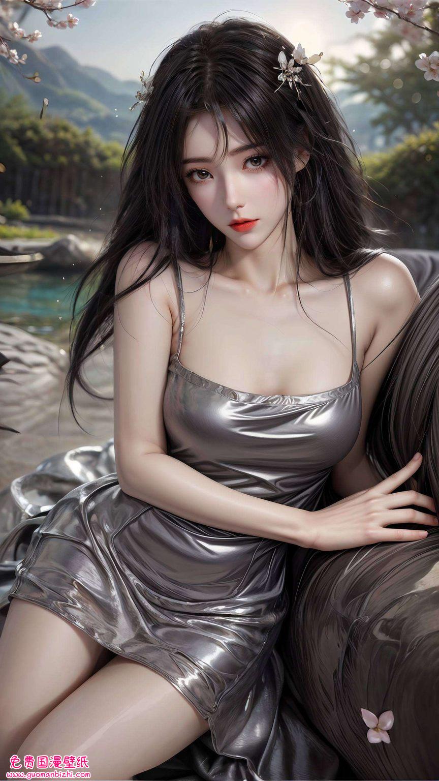 宛如画中人一袭婚纱映衬着静谧的湖光山色