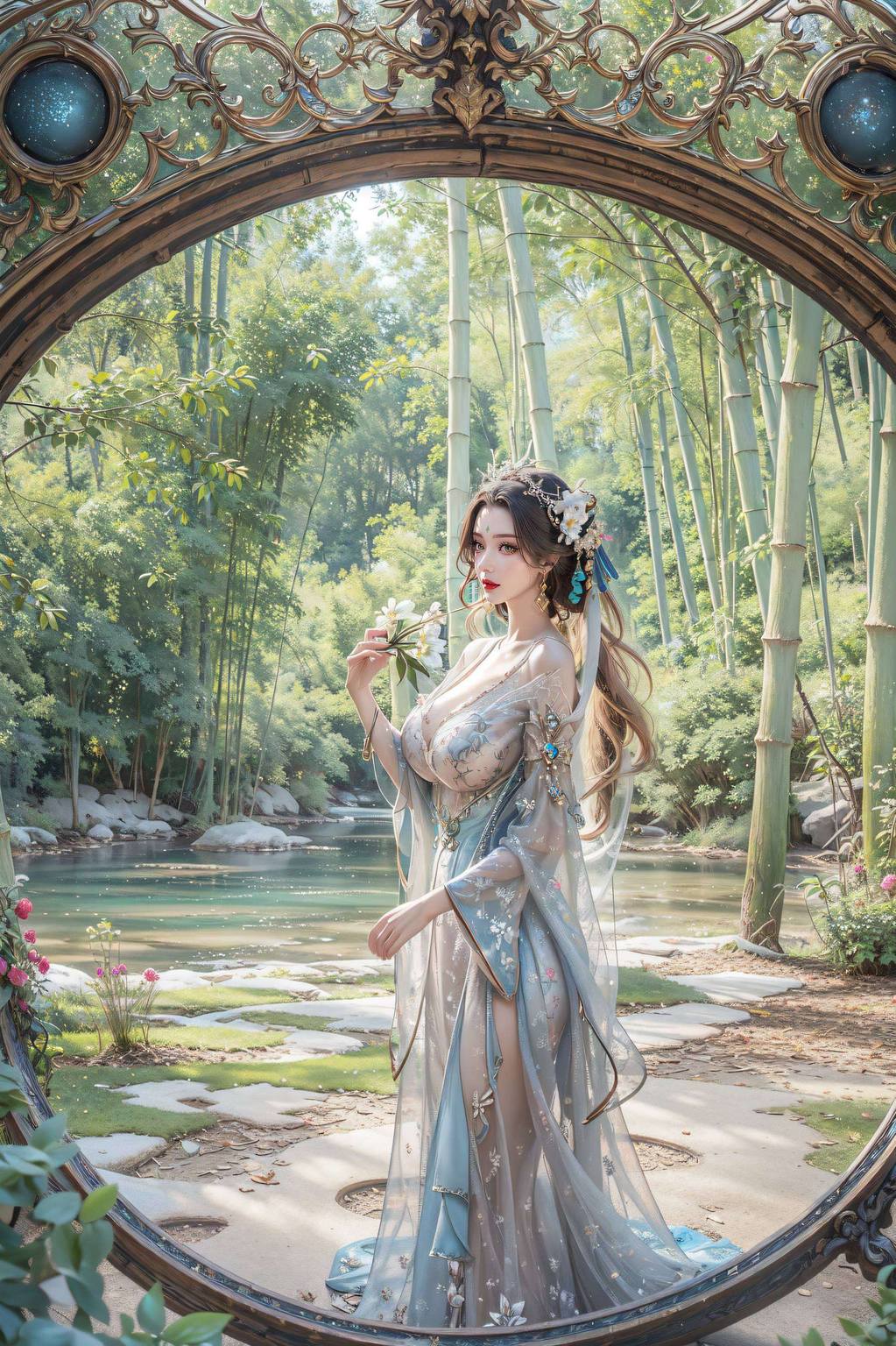 仿佛每一次滑动都是一次穿越时空的旅行将她的玄幻魅力展现得淋漓尽致