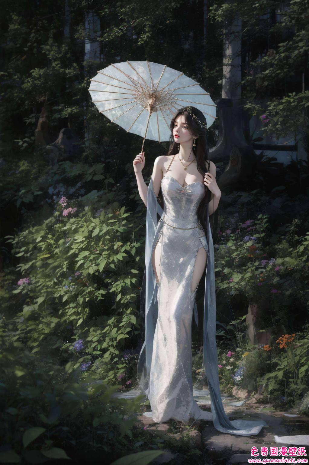 在这绚烂的苹果壁纸中感受国漫美女的魅力无限