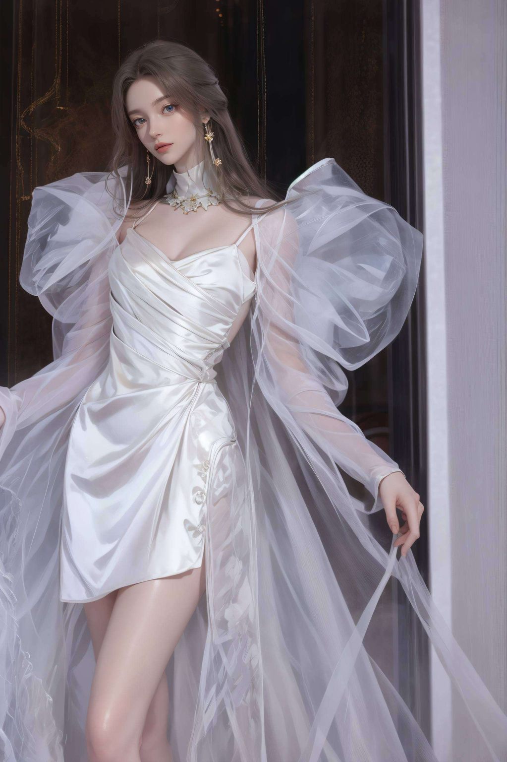 今日为诸君奉上一幅绝妙佳品——AI图片精细角色苹果炫彩壁纸美艳不可方物