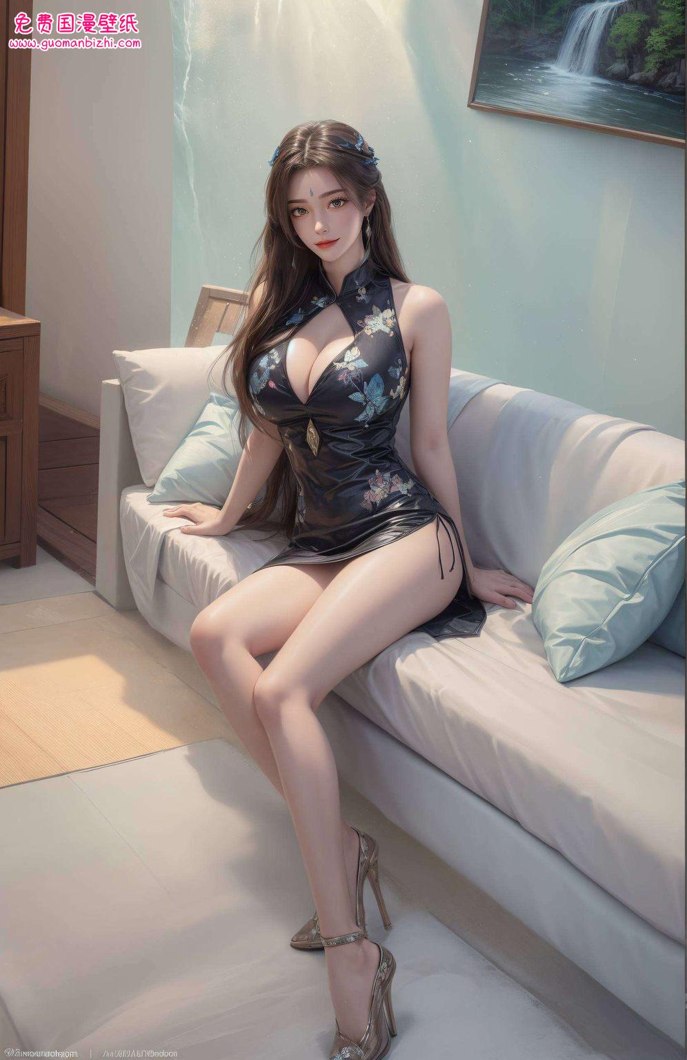 她的每一次眨眼在绚烂的苹果炫彩壁纸中