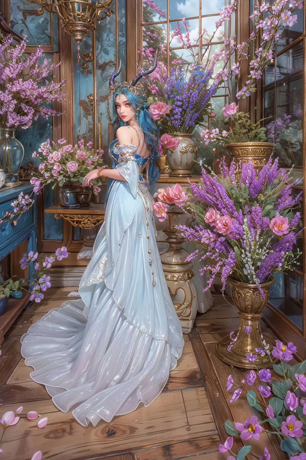 完美世界中的龙女以其独特的玄幻魅力镶嵌在这1920x1080的高清动漫壁纸中