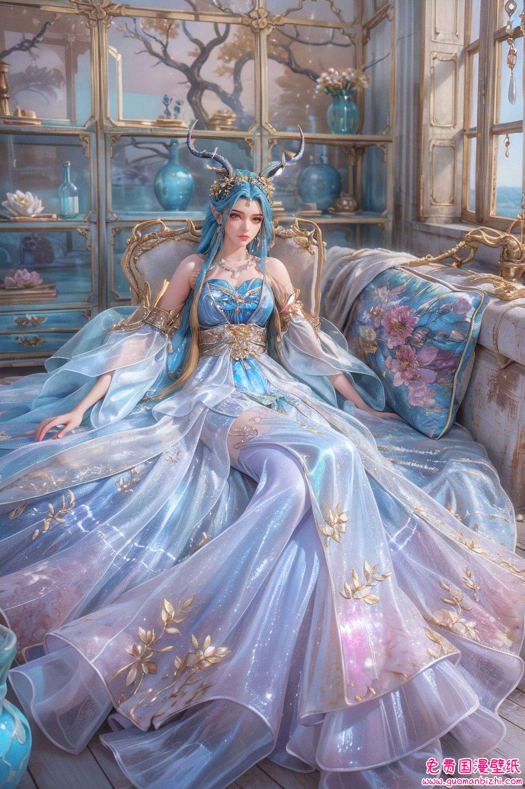 在这绚烂的动漫世界里她的身影如同壁画中的仙子