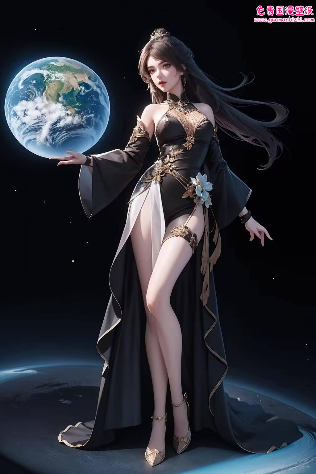 看那炫彩壁纸上的她嘿