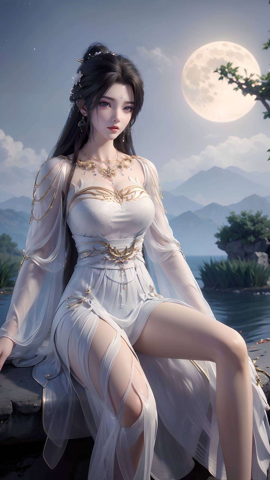清漪壁纸绚丽色彩映国漫女神