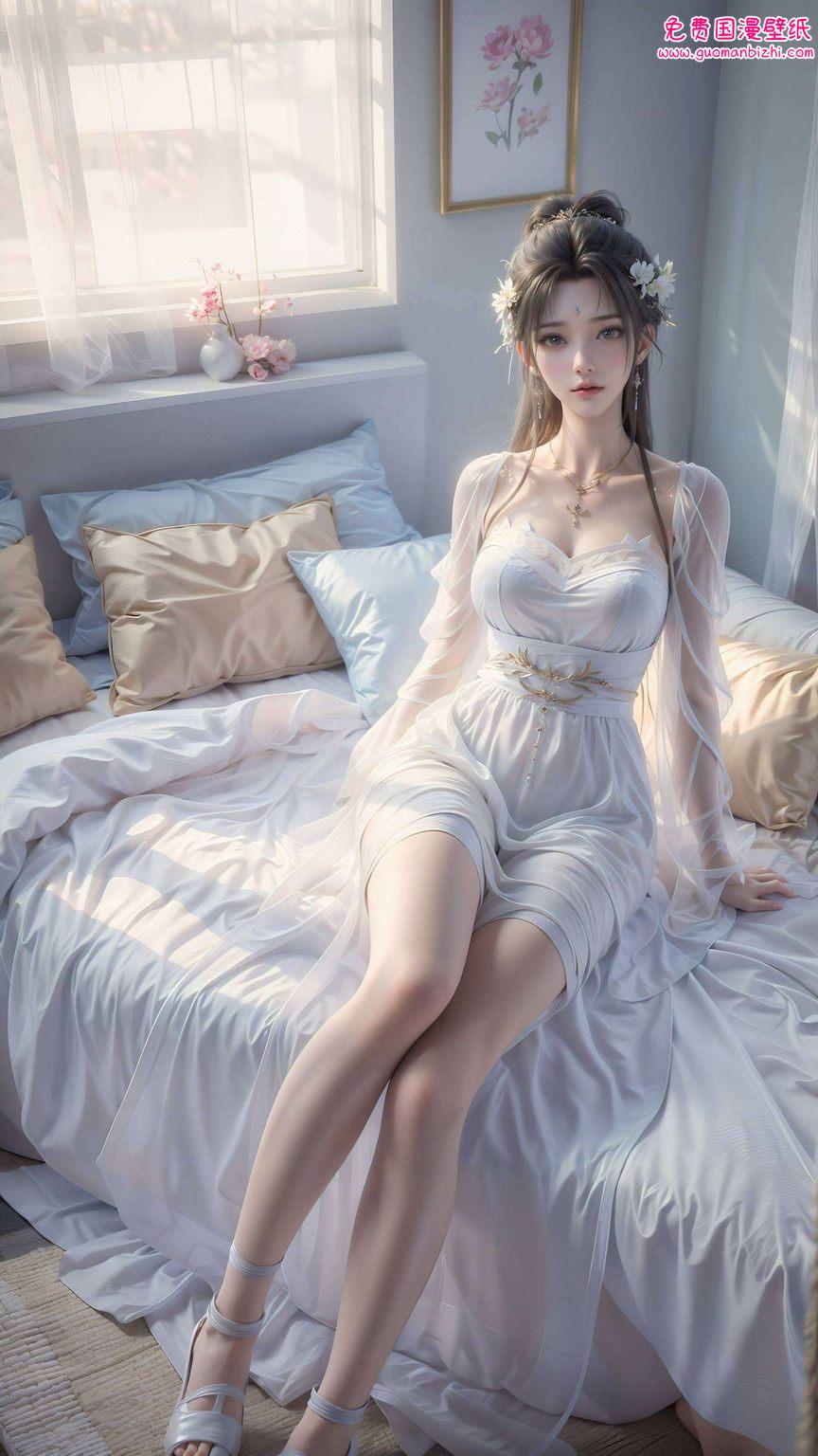 她的眼眸里也有国漫美女特有的柔情似水