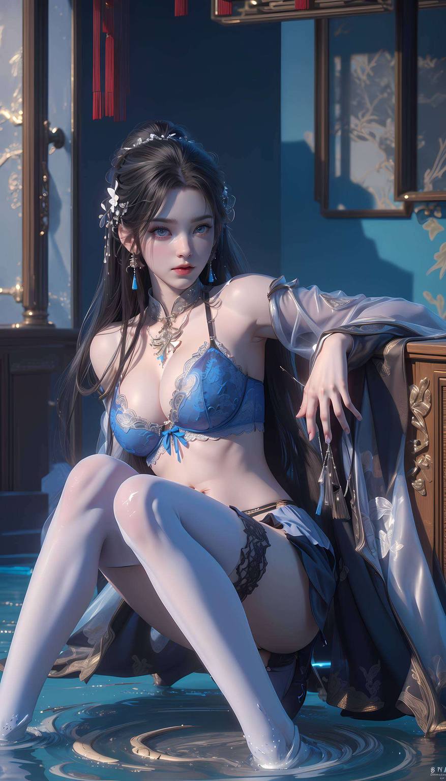 将国漫美女的韵味展现得淋漓尽致成为苹果炫彩壁纸上的灵动精灵