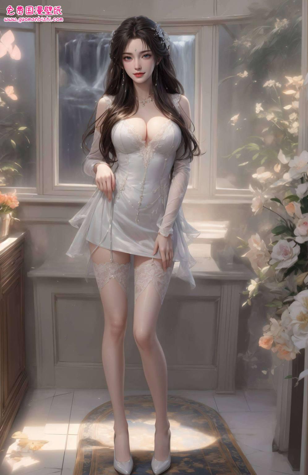 宛如画卷中走出的仙子身披绚丽嫁衣