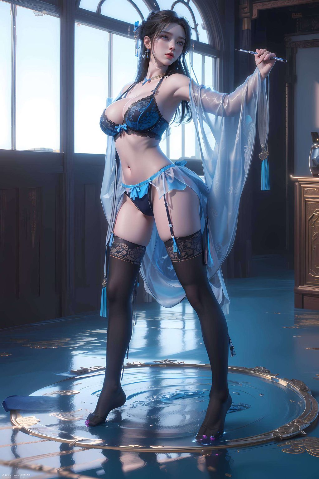 此壁纸融合了国漫之美一幅国漫女神的绚丽画卷