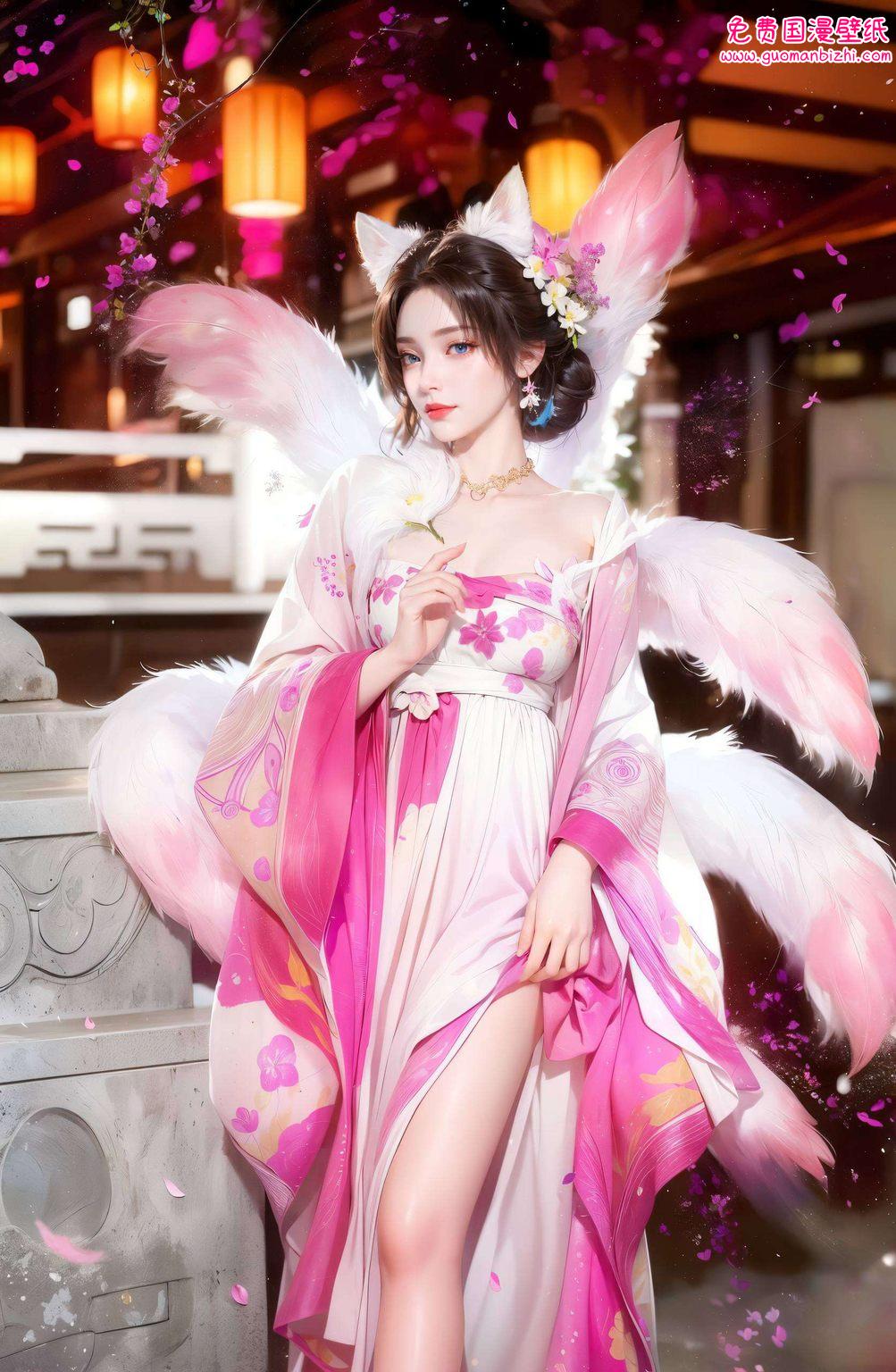 将天狐仙子的曼妙身姿与玄幻氛围完美融合这款专为iPhone精心打造的竖屏壁纸