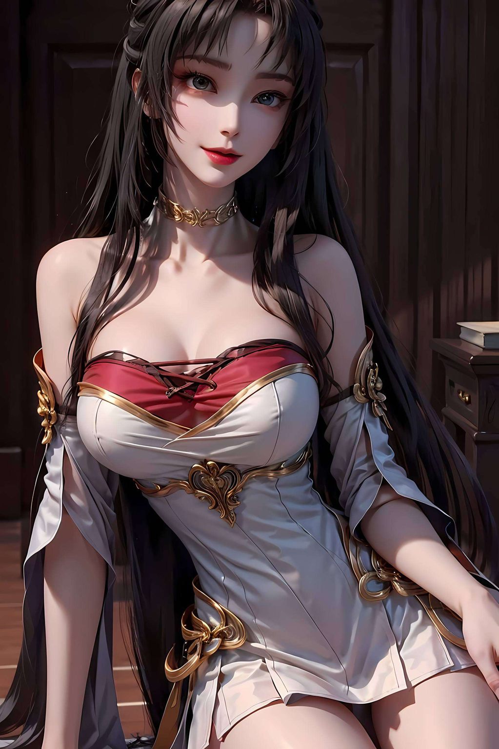这美丽的国漫女神如同壁画中的精灵