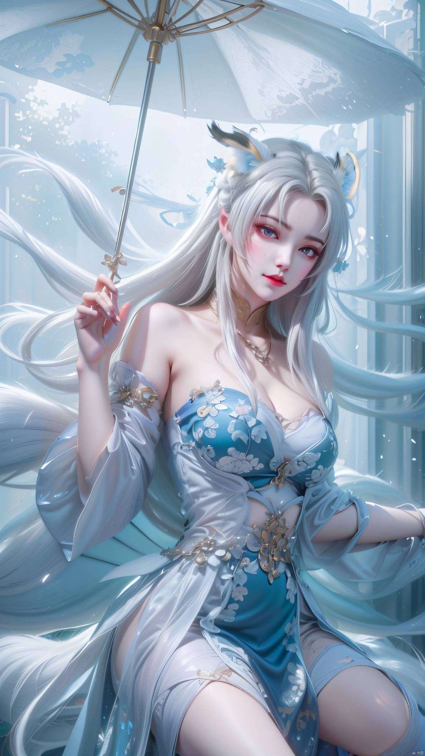 她的每一次眨眼身着炫彩衣裳