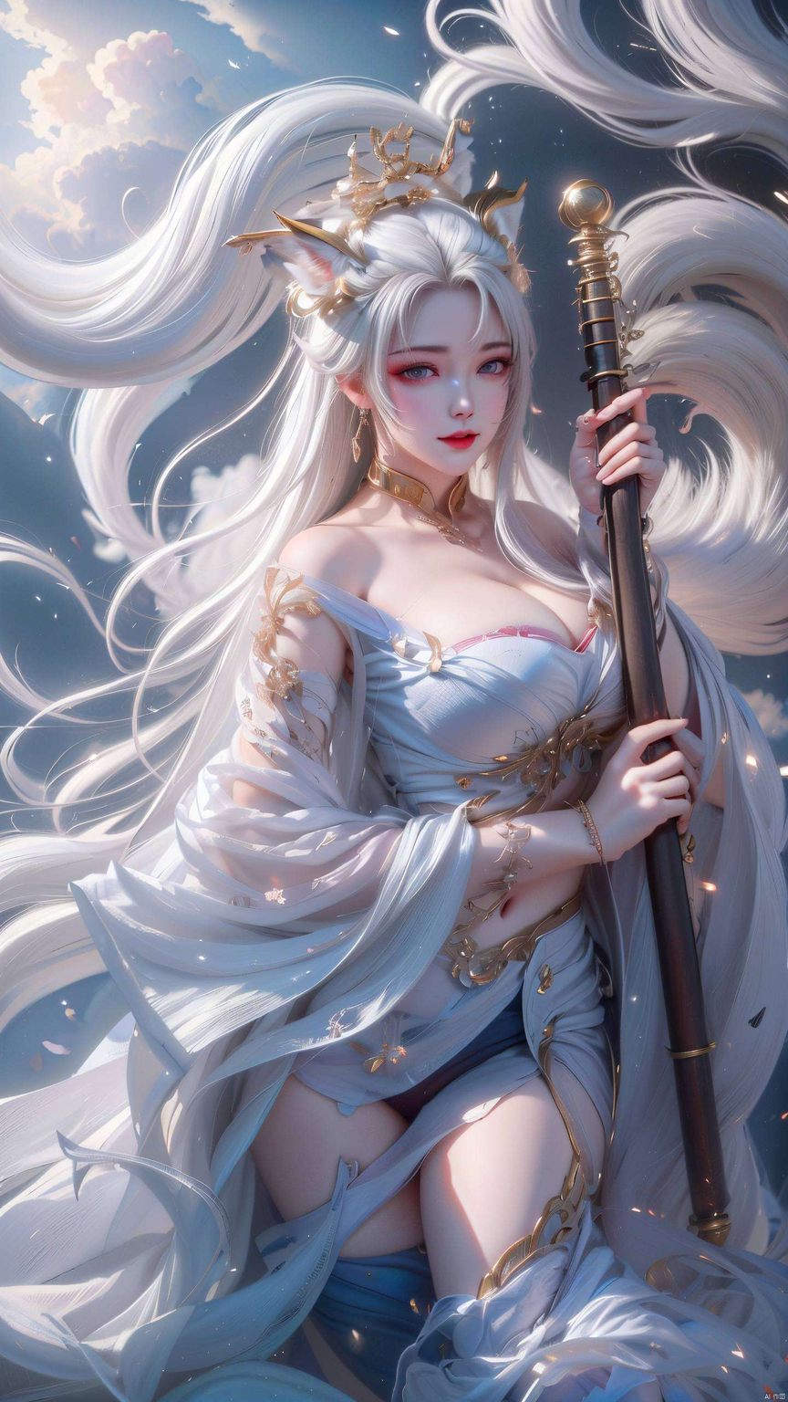 如同完美的画卷般令人叹为观止天狐仙子以其绝美的容颜和神秘的魅力