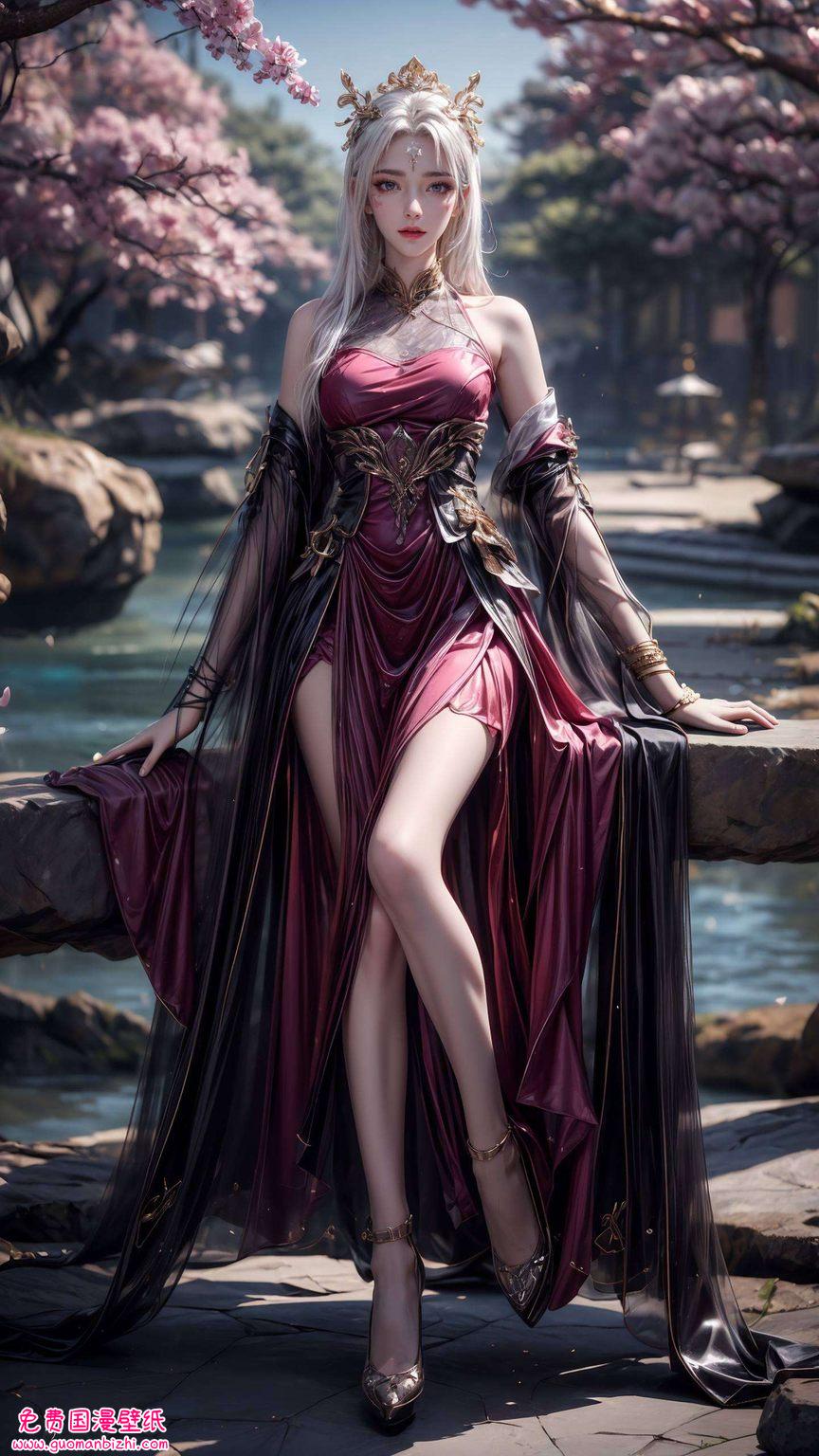 天狐仙子的壁纸图片以其可爱的姿态在古风漫画的绚丽世界里