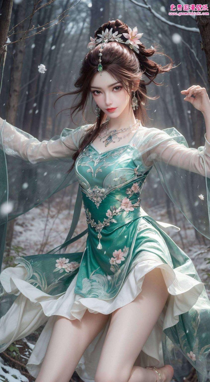 将这样一款壁纸铺展在PC桌面上叶倾仙