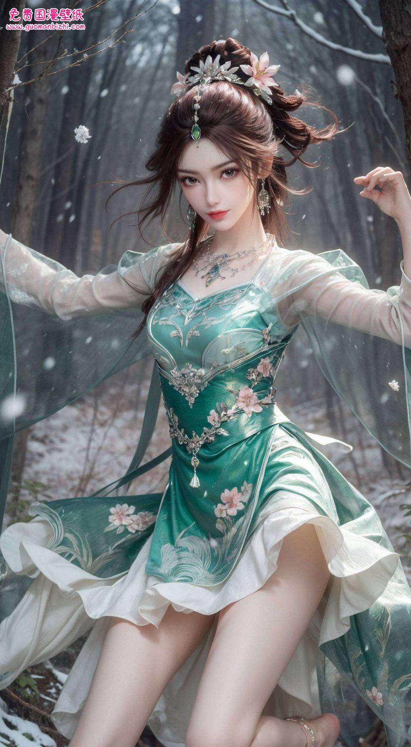 动漫美女的韵味这款AI壁纸