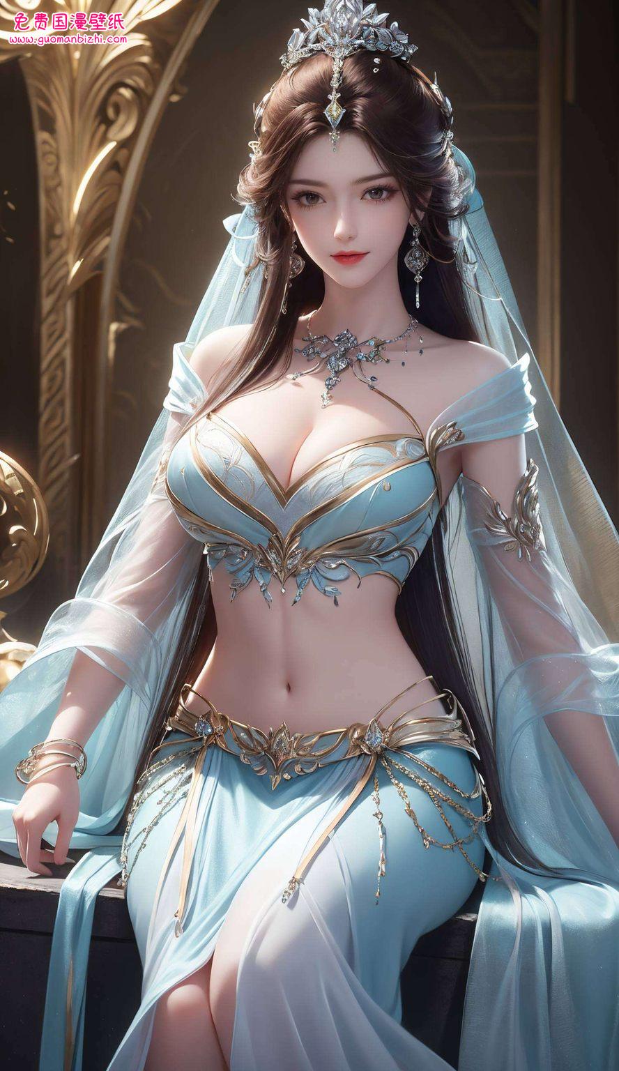 在苹果炫彩壁纸的世界里国漫女神叶倾仙翩翩起舞