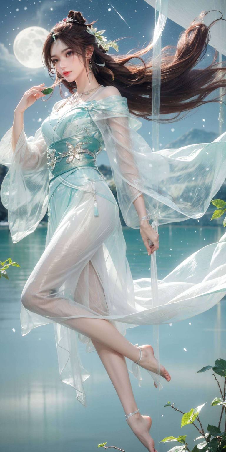 又展现了现代科技的魅力她的身影如壁画中的仙子