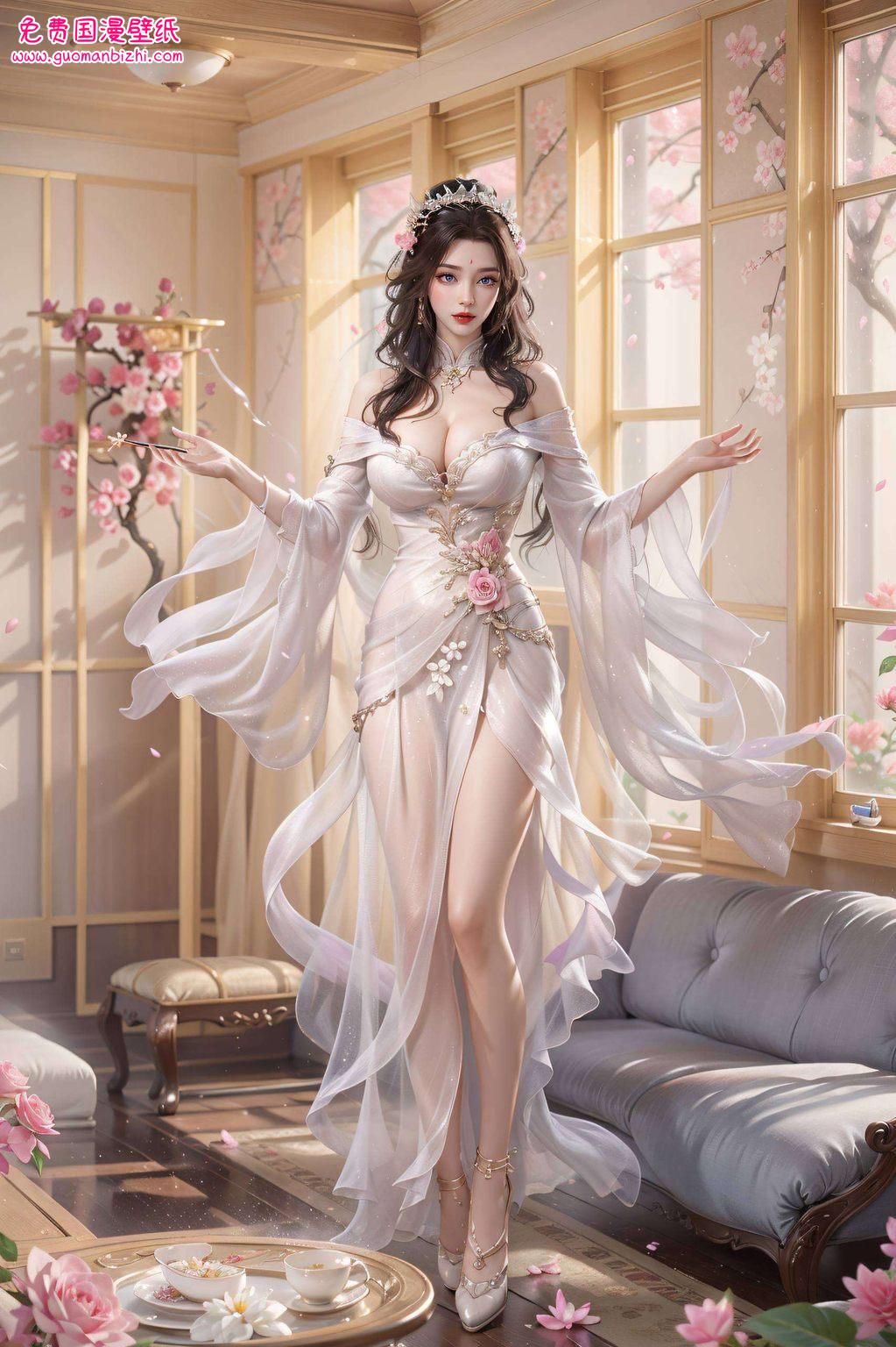 谁说免费壁纸不能高大上？这位国漫美女美得连墙纸都忍不住要模仿她的风采