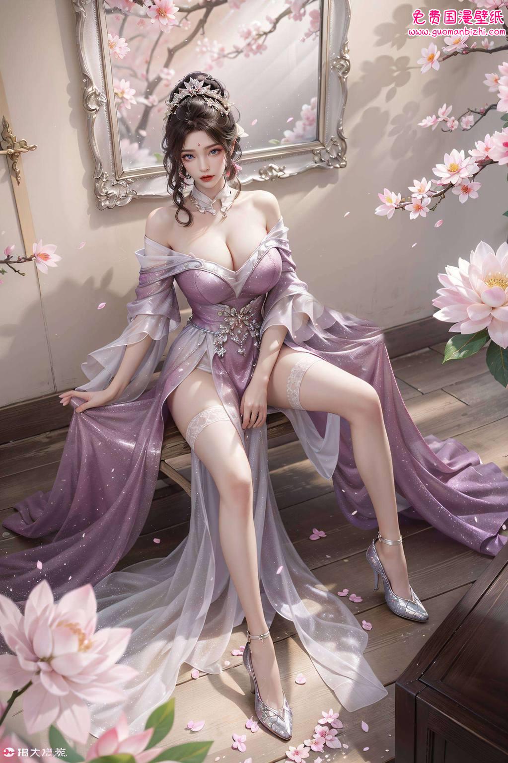 她便在壁纸间舞动那国漫中的绝世美女